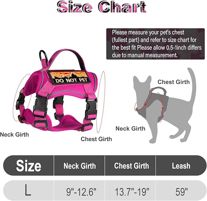 Tactical Cat Harness for Walking, Adjustable Escape Proof Pet Vest for Large Cat - Image 6