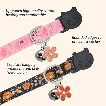 Cat Collar Breakaway, 2 Pack Cotton Kitten Collars - Image 5