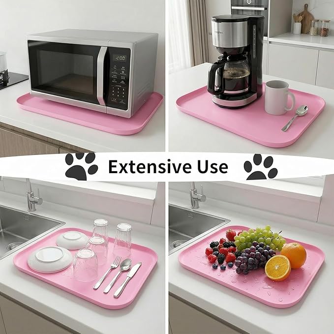 BLESWIN Waterproof Silicone Pet Feeding Mat Pink - Image 8