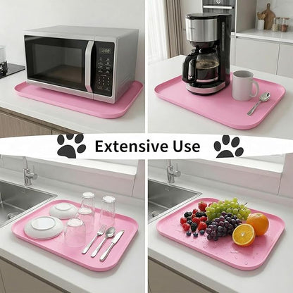 BLESWIN Waterproof Silicone Pet Feeding Mat Pink - Image 8