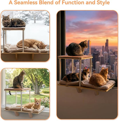 PETSFIT Cat Window Perch, Dual-Level Hammock - Image 8