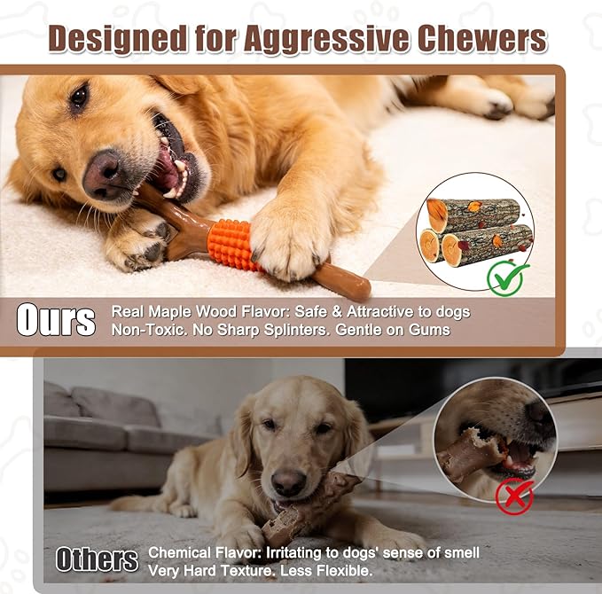 SCHITEC Dog Chew Toy for Aggressive Chewers, Tough Big Nylon & Rubber Teething - Image 5