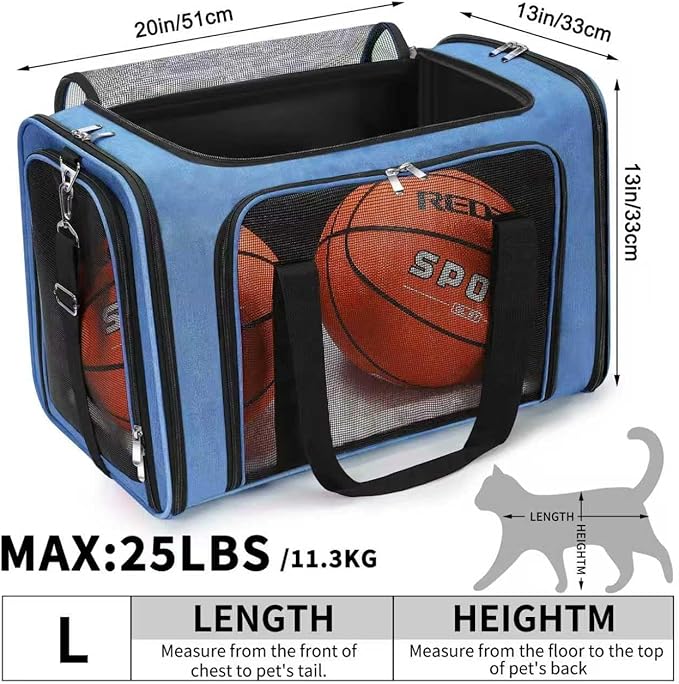 Soft-Sided Cat/Dog/Pet Carrier, Collapsible Pets Travel Carriers - Image 3