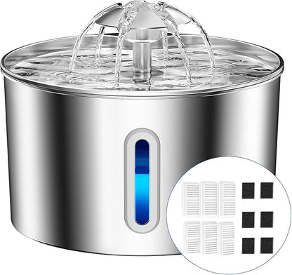 Cat Water Fountain Stainless Steel - 74oz/2.2L Automatic Large Pet Watering by CatWaterFountain