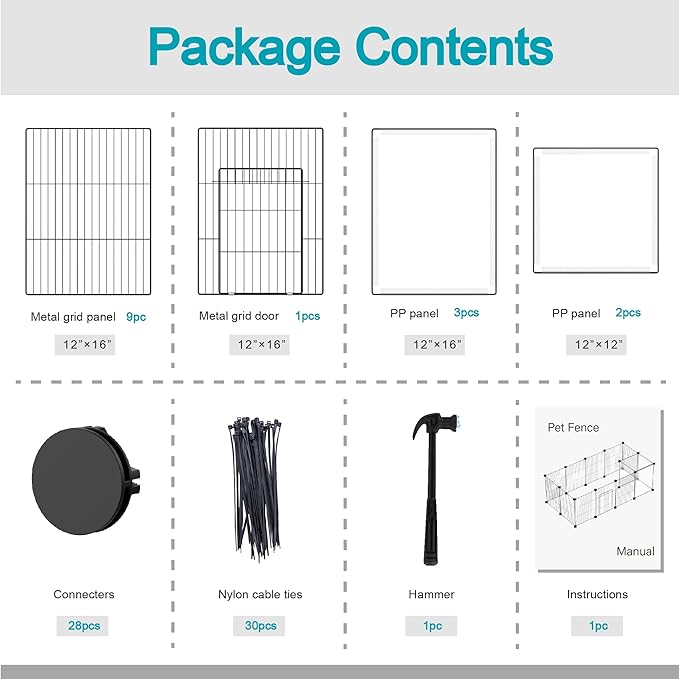 HOMIDEC Pet Playpen, Small Animals Cage DIY Wire Portable Yard Fence - Image 8