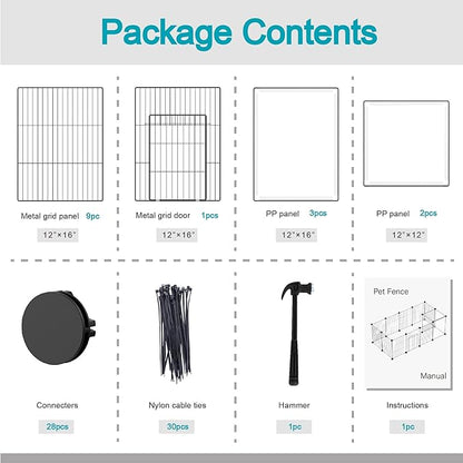 HOMIDEC Pet Playpen, Small Animals Cage DIY Wire Portable Yard Fence - Image 8