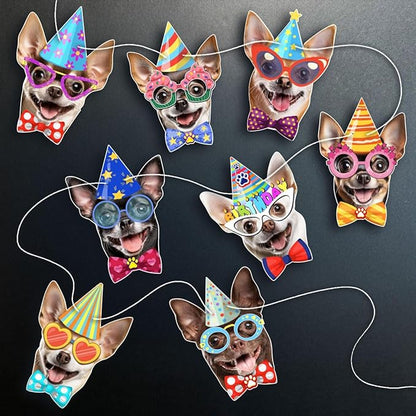 Chihuahua Birthday Garland — Photographic Chihuahua Faces Birthday Banner - Image 5