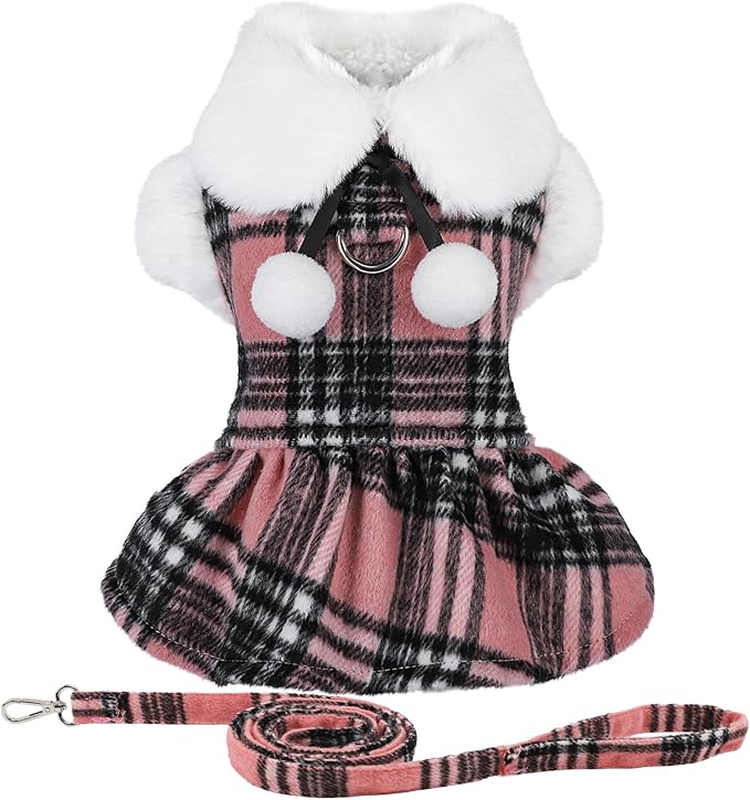 Sebaoyu Plaid Dog Sweater Dress by Sebaoyu