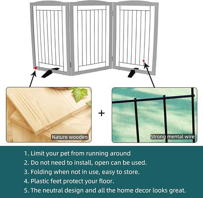 ZJSF Freestanding Dog Fence Indoor, Foldable Dog Gate - Image 6