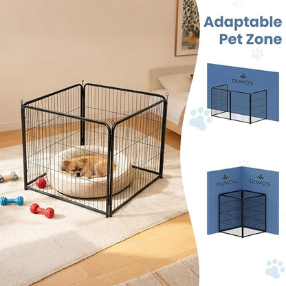 DUMOS Dog Playpen Indoor, Metal 24 Inch 4 Panels Foldable Pet Fence - Image 8