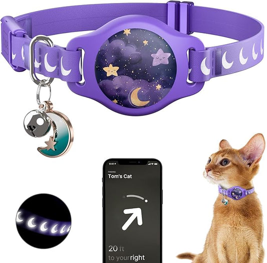 Cat Collar with Airtag Holder, Breakaway Airtag Cat Collar by typecase