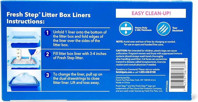 Fresh Step Jumbo Drawstring Cat Litter Box Liners Scented Heavy Duty Kitty - Image 5