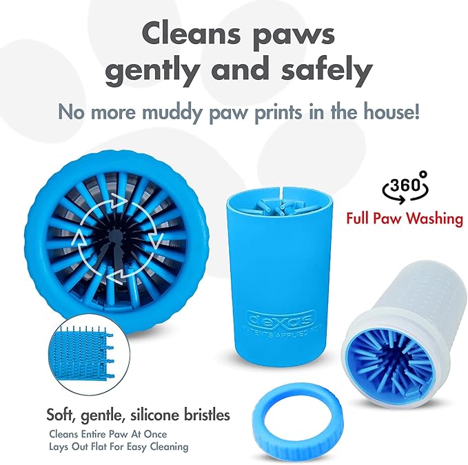 Dexas MudBuster Medium Dog Paw Cleaner, Pro Blue, Fits 1.5"-2.5" Wide Paws - Image 2