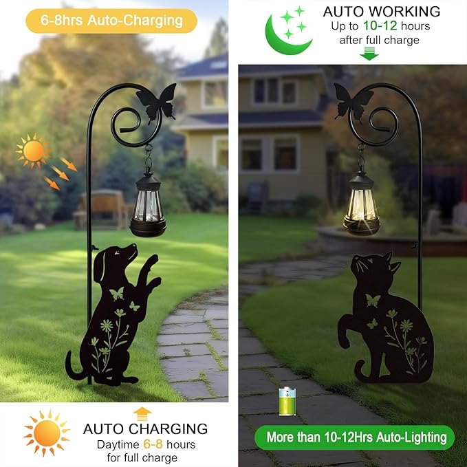 2 Pack Metal Beagle Dog and Cat Garden Stakes - Image 2