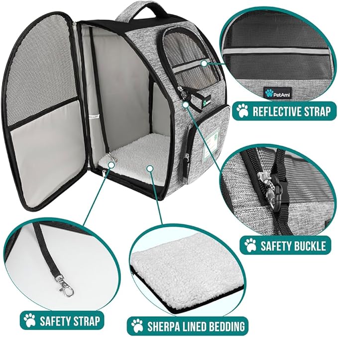 PetAmi Dog Backpack Carrier for Small Medium Dogs Large Cats up to 18 lbs - Image 4