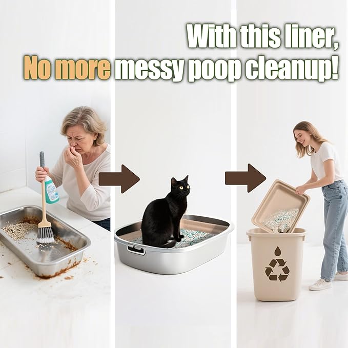 Disposable Litter Boxes for Cats Large: 6-Pack Leak-Proof Sustainable for - Image 14