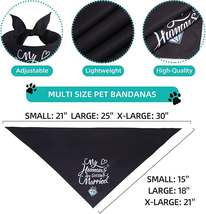 Engagement Gifts, My Humans are Getting Married She Said Yes Dog Bandana Large - Image 2
