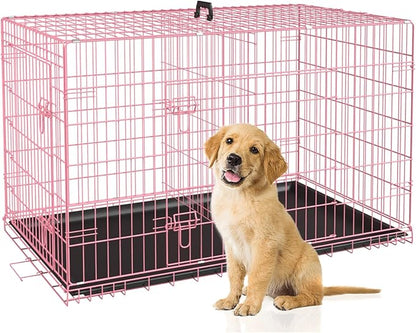 BestPet 30 Inch Dog Crates for Small Medium Dogs Folding Metal Wire Crates Dog by BestPet