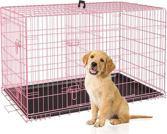 BestPet 30 Inch Dog Crates for Small Medium Dogs Folding Metal Wire Crates Dog by BestPet