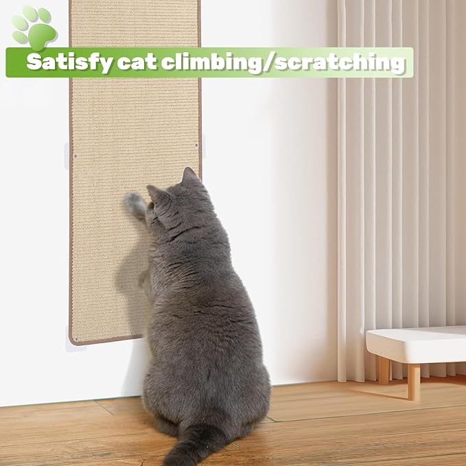 Natural Sisal Cat Wall Climbing Carpet, Wall Scratcher Carpet Mat Pad, Cat - Image 9