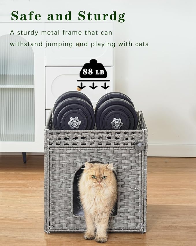 SETVSON Cat Beds for Indoor Cats Extra Large Double Cat Cave Pet Cube, - Image 3
