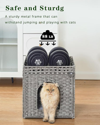 SETVSON Cat Beds for Indoor Cats Extra Large Double Cat Cave Pet Cube, - Image 3