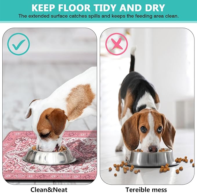 Pet Feeding Mat for Floors Waterproof Dog Mat for Food and Water Absorbent - Image 6