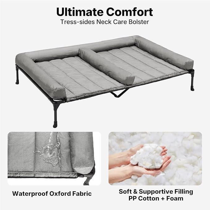 Veehoo Elevated Dog Bed for Two Dogs, Cooling Raised Dog Bed - Image 3