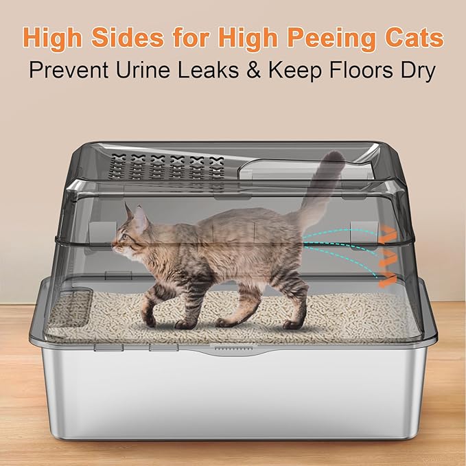 URPOWER Stainless Steel Cat Litter Box - Image 3