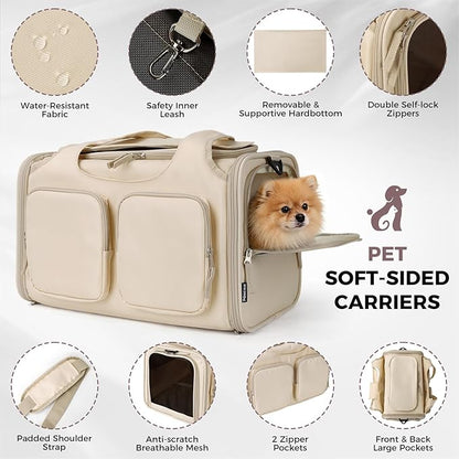 Dog, Cat Carrier for Pets Up to 12 Lbs, Airline Approved Collapsible Soft-Sided - Image 5