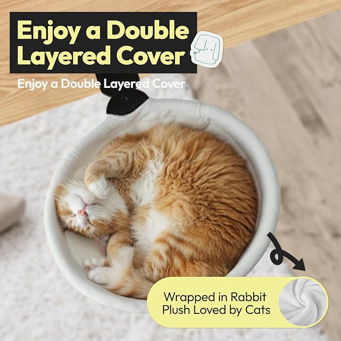 Adjustable Cat Desk Bed, Sunken Design Cat Hammock, Supports Up to 50 lbs - Image 6