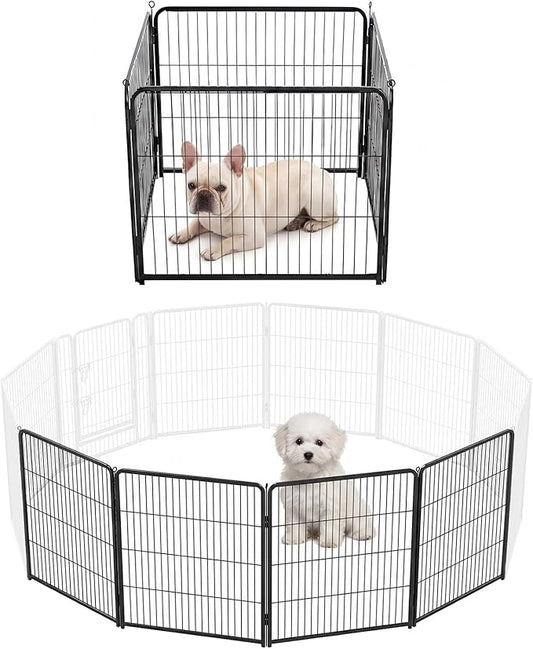 DUMOS Dog Playpen Indoor, Metal 24 Inch 4 Panels Foldable Pet Fence by DumosLifestyle