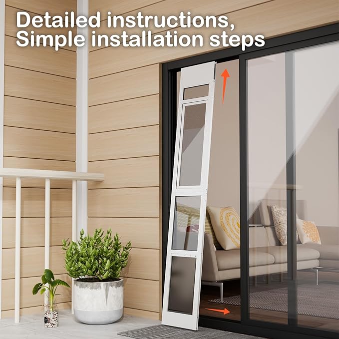 Doggy Door for Sliding Glass Door, Adjustable Height 75 3/5" to 80" Sliding - Image 4