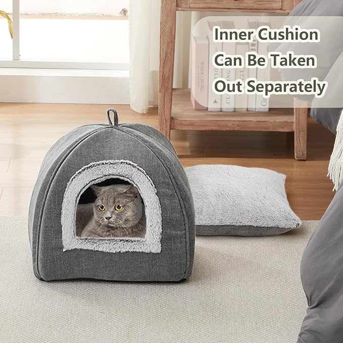 Cat Bed Cave-Cat Beds for Indoor Cats, Kittens and Small Pets, Soft and Warm - Image 2