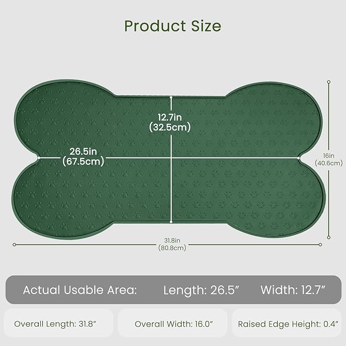 PWTAA Dog Food Mat Anti-Slip Silicone Dog Bowl Mat Thicker Pet Placemat - Image 2