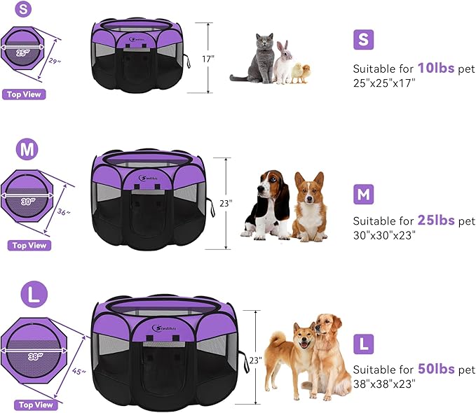 Siedihit Large Dog Playpen, Puppy Pet Playpen Indoor, Dogs Tent Crates Cage - Image 2