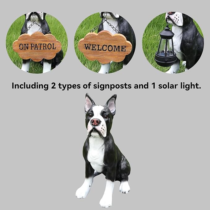 Boston Terrier Dog Garden Statue - Image 3