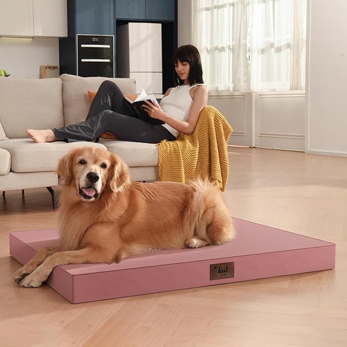 Outdoor Dog Bed for Small Dogs & Cats, Waterproof Dog Crate Mat Orthopedic Egg - Image 5