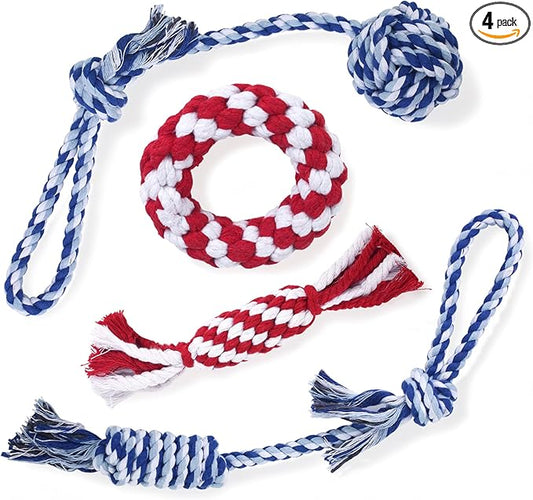 Depets Dog Rope Toys for Small Dogs, Puppy Tug of War Interactive Toy, Washable by Depets