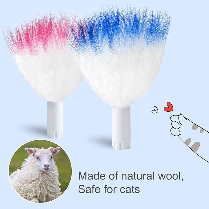 ORSDA 12Pcs Feathers Replacement and Soft Furry Accessories ONLY Fits Cat Toys - Image 3