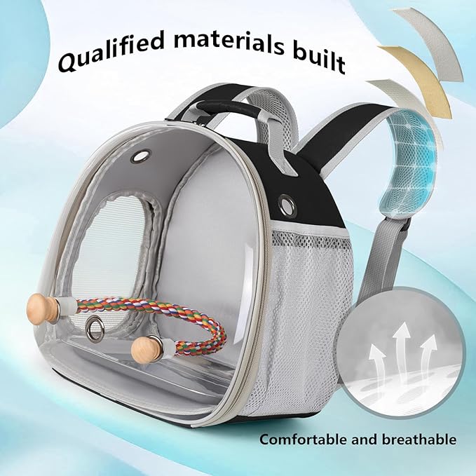 Small Bird Travel Backpack Carrier Cage, Backpack to Transport Backpack Carrier - Image 3