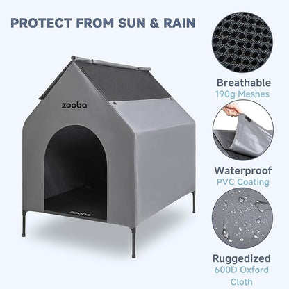 Zooba 29" 2-in-1 Dog House for Medium Dogs, Elevted Dog House Outdoor/Indoor - Image 8