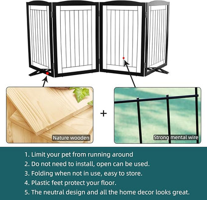 ZJSF Freestanding Dog Fence Indoor, Foldable Dog Gate - Image 6
