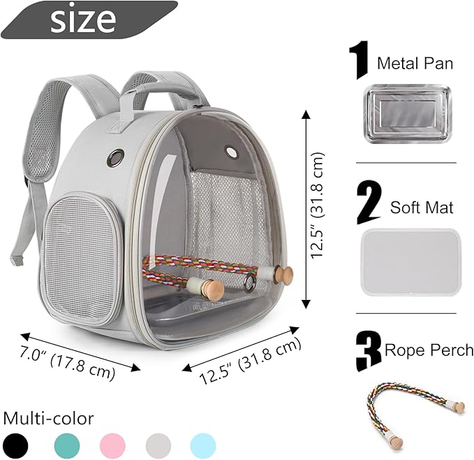 Small Bird Travel Backpack Carrier Cage, Backpack to Transport Backpack Carrier - Image 2