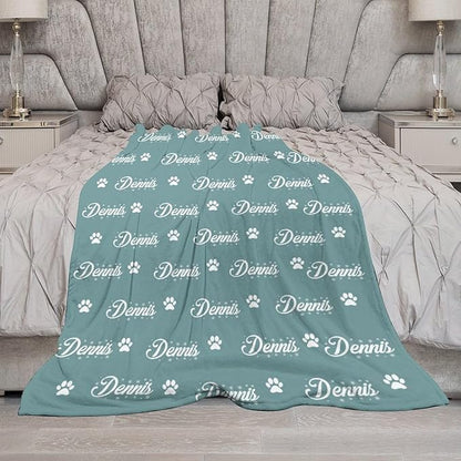 Personalized Paw Print Dog Blanket - Image 6