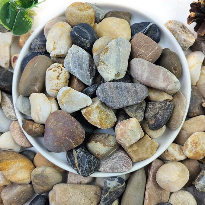 YISZM 20lbs Aquarium Rocks, 5/8" Natural River Rocks by YISZM-ForYourNaturalLife