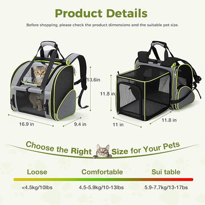 Lekereise Widened Pet Backpack Travel, Wide Pet Carrier Backpack - Image 2