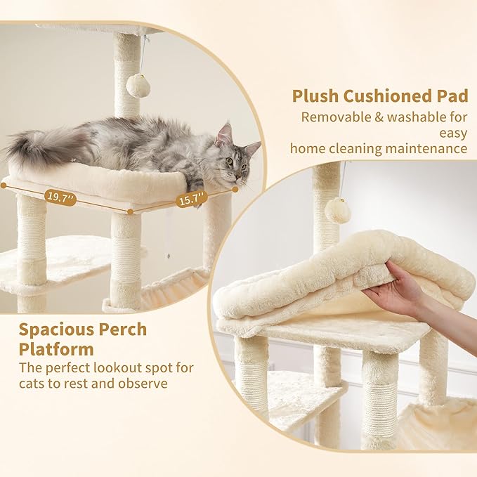 Heybly Cat Tree, 71-Inch Tall Cat Tower - Image 4
