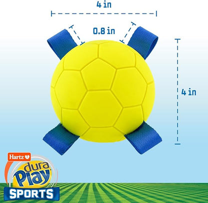 Hartz Dura Play Sports Soccer Dog Toy, Bacon Scented Squeaky Latex Yellow & - Image 5