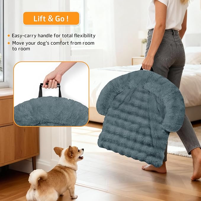 GGIB Dog Couch Cover Calming Plush Dog Bed Mat - Image 3